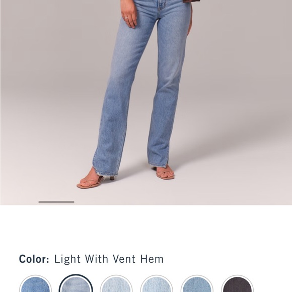 Like new! Abercrombie and fitch straight leg light wash split hem jeans! - Picture 6 of 6